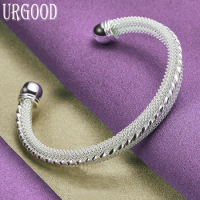 925 Sterling Silver High Grade Steel Core Diamond Pattern Bangle For Women Man Party Engagement Wedding Romantic Fashion Jewelry