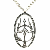 Nostalgia Trishula And Ouroboros Indian Jewelry Necklace Shiva's Trident Snake Amulet Pendant Collar