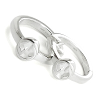 【GUCCI 古馳】925純銀-INTERLOCKING G 圈型耳環(新款)