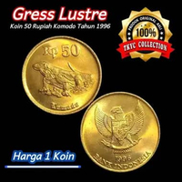 KMD006 Koleksi Uang Kuno Koin Rp 50 Rupiah (Komodo-Thn1996) Gress Lustre Original