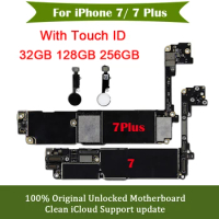 For iphone 7 Plus Motherboard Cleaned iCloud Logic Board Support Upadte Mainboard 32GB/128GB/256GB Fully Tested 100%Working