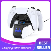 PS5 Controller Charger, Fast Charging AC Adapter, Dualsense Charging Station Dock for Dual Playstation 5 Controllers