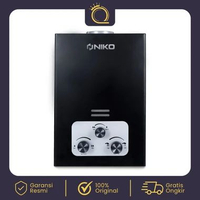 NIKO Gas Water Heater Gas OGW-6 (B) 6L/Min Pemanas Air Instan LPG Shower Set Basic Packing Black