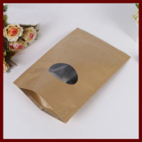 17*24+4cm 30pcs Kraft Paper Ziplock Window Bag For Gift/tea/candy/jewelry/bread Packaging Paper Food Bag Diy Jewelry Display