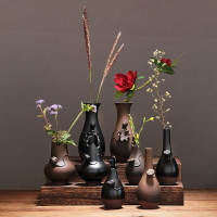 創意禪意日式簡約干花插水培花器家居裝飾擺件手工捏花迷你小花瓶