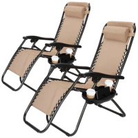 Outdoor Lounge Chairs Patio Adjustable Folding Reclining Chairs Beach Chairs Zero Gravity