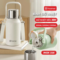 Bình giữ nhiệt Haamer INOX 316 an toàn cho sức khỏe, Dung tích 800ml/ 1000ml/ 1500ml, giữ nhiệt lên 