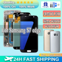 AMOLED 5.5'' LCD For SAMSUNG Galaxy S7 edge G935 G935F LCD Touch Screen Digitizer Frame For Samsung S7 Edge LCD Free Back Glass