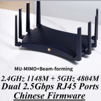 2* 2.5G RJ45 Port, 8 Antennas WiFi6E Wireless Mesh VPN Router Wi-Fi 6 AX6000, 802.11AX ,2.4GHz 1148M + 5GHz 4804M 1000M WAN/LAN