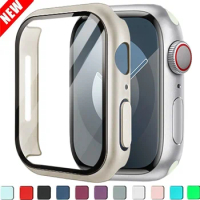 Tempered Glass Cover For Apple Watch Se Case 9 8 7 6 5 4 38 40mm Accessories Screen Protector iWatch Series 44mm 45mm 41mm 42mm
