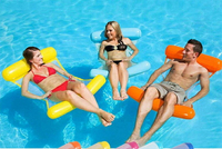 水上充氣吊床沙發浮床可折疊夏季靠背浮排水上躺椅泳池派對