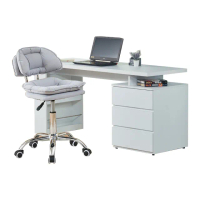 【AT HOME】書桌椅組-5尺白色收納書桌/電腦桌/工作桌+升降椅 現代簡約(約翰)