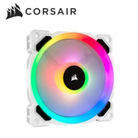 海盜船 CORSAIR LL120 RGB LED 12公分雙光環機RGB LED PWM 機殼風扇(白)