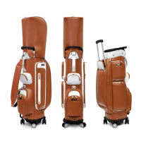PGM Women Golf Bag Korean Version Waterproof Microfiber Pull Rod Bag with Four Wheels That Can Be Pushed/towed QB127