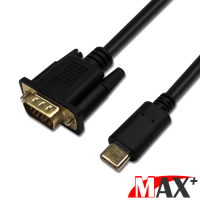 MAX+ Type-c to VGA公 1080P高畫質影像傳輸線 1.8M