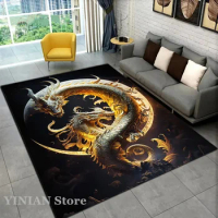 Cartoon 3D Chinese Dragon Myth Art Carpet Rug for Home Living Room Bedroom Sofa Doormat Kids Play Area Rugs Non-slip Floor Mat