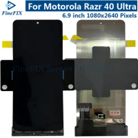 Original AMOLED Second External LCD For Motorola Razr 40 Ultra Display Touch Screen Digitizer For Moto Razr 40Ultra LCD