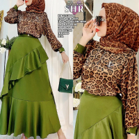 NEW SHR !!! SETELAN ROK REMPEL LEOPART ORI SHR