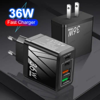 36W 4 Ports Dual 3A PD Type c Wall Charger Fast Charging Power Adapters For Iphone 13 14 Samsung s20 s22 Utral Htc Xiaomi Huawei