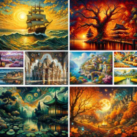 Landscape Sunset Ship Paint By Number For Adults 20x30 Drawing Craft Kit For Adults Wall Decor Gift For Wife Dropshipping 2023