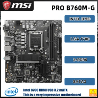 USED MSI PRO B760M-G DDR5 Motherboard Intel B760 LGA 1700 M.2 mATX PCIe 4.0 Supports 12th 13th Gen Intel Core i5-13400T cpu