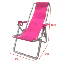 NK Fashion Miniature Mini Scale Pink Foldable Plastic Beach Chair for Barbie Doll Furniture Deck Mini Beach Lovely Accessory