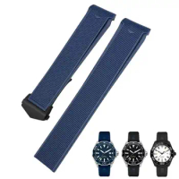 HAODEE 20mm 22mm Rubber Silicone Watch Strap Fit for Tag Heuer CARRERA AQUARACER 300 WAY201A WAY211C Watch Accessories