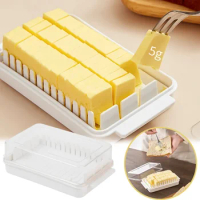 Butter Cutting Crisper Cheese Cheese Storage Box with Lid Removable and Washable Refrigerator Butter Knife Cutting Container