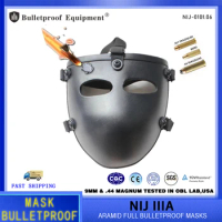 Genuine ISO Lightweight NIJ IIIA Aramid Ballistic Visor Black Facial Cover Bulletproof Mask Half Face Shield AK47