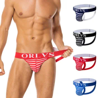 Low Striped Men's Cotton Thong Waist Sexy Comfortable Briefs Extra Designer Underwear Men Butt Quack Boxers Mens Long Underwear
