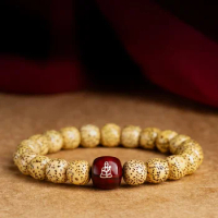 Natural Gold Seed Star Moon Bodhi Seed Bracelet Single Circle High Density Rosewood Inlaid Natal Buddha Buddha Beads Bracelet
