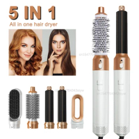 Hot Air Styler Comb 5 in 1 Hair Dryer Automatic Hair Curler Professional Hair Straightener For Dyson Airwrap Household