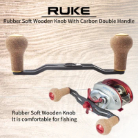 Ruke1pc Fishing Reel Handle Carbon Fiber With Rubber Cork Knob Hole 8*5 For Abu Daiwa Length 130mm Fishing Reel Rocker Accessory