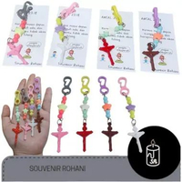 Gantungan Kunci Salib Corpus Akrilik Souvenir Anak Sekolah Minggu Full Colour Ganci Katolik Salib Ye