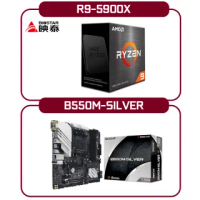 【BIOSTAR 映泰】AMD 超值套包組 R9-5900X 十二核心 中央處理器 + 映泰 B550M-SILVER 主機板