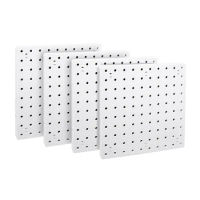 4 Piece Pegboard Wall Organizer, White Pegboard Wall Hanging, Pegboard for Craft Room, Garage, Kitchen, Living Room