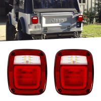 Lampu Ekor LED Diubahsuai JEEP Trojan CJ7 CJ8 YJ TJ LJ Treler Lori Diubahsuai Lampu Ekor