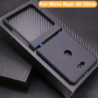 Ultra-Thin Carbon Fiber Phone Case For Motorola Moto Razr 40 Ultra Pure Carbon Aramid Fiber Lightweight Anti-friction Cover