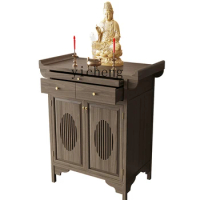 XL Solid Wood Altar Incense Burner Table Home Altar Shrine Modern Minimalist Prayer Altar Table Table