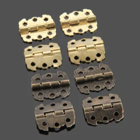 4Pcs Vintage Wooden Box Small Hinge Cupboard Cabinet Door Cabinet Hinges Furniture Fittings Home Decor Bronze/Gold With Screws