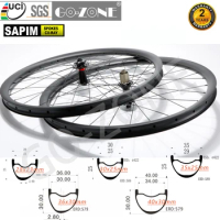 29er MTB Wheels Carbon Clincher Tubeless Sapim Spokes Novatec 791 792 Thru Axle / QR / Boost UCI Quality MTB Bicycle Wheelset 29