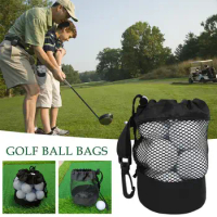 1pcs Golf Ball Bags Lightweight Drawstring Design Nylon Net Ball Bag Mesh Stuff Sack Large Capacity For Tennis Balls Gym