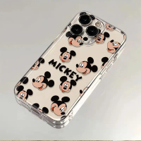 Thiết kế Mickey Mouse phù hợp với ốp điện thoại Apple 17/16 PRO MAX, mẫu mới 15 Plus, ốp trong suốt 