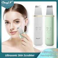 CkeyiN EMS Ultrasonic Vibration Skin Scrubber Facial Pore Cleaner Blackhead Remover Acne Comedo Extractor Face Lifting Spatula