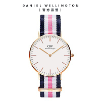 Daniel Wellington DW 手錶 Classic Southampton 36mm藍白粉織紋錶 DW00100034