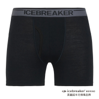 【Icebreaker】男 Anatomica 四角開口內褲-BF150-黑(IB103030-010/羊毛/透氣/機能)