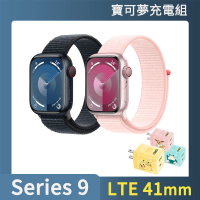 寶可夢充電組【Apple】Apple Watch S9 LTE 41mm(鋁金屬錶殼搭配運動型錶環)