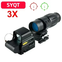 Tactical Optics 3X Holographic Scope Sight with Flip-up Mount 553 558 Red Green Dot Sight for 20mm Rail Hunting Firearms Airsoft