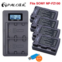 PALO NP-FZ100 NPFZ100 NP FZ100 Battery + LCD USB Charger for Sony A6600 A7m3 BC-QZ1 A9 a7R III a7 III A9R 9S A9S A7R3 7RM3