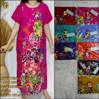 LONGDRESS 08 KUB LONGDRES PANJANG SEMATA KAKI LENGAN PENDEK ASLI BATIK KENCANA UNGU LEBEL BIRU LD. 1